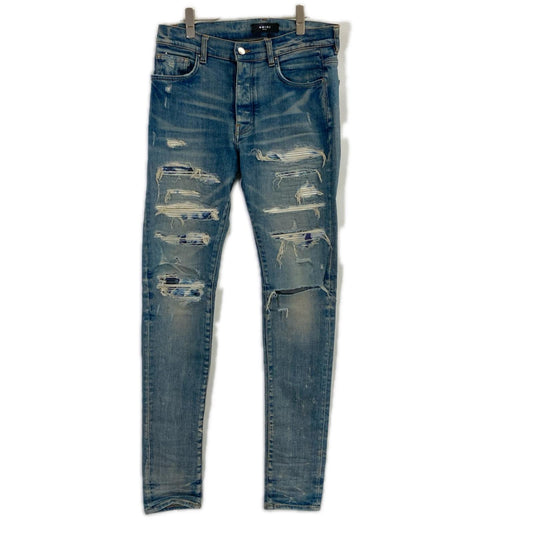 AMIRI Blue Distressed Slim Denim Jeans Size 32