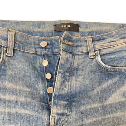 AMIRI Blue Distressed Slim Denim Jeans Size 32