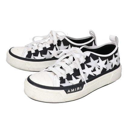 AMIRI Star Patch Canvas Low-Cut Black White Sneakers Size EU 42