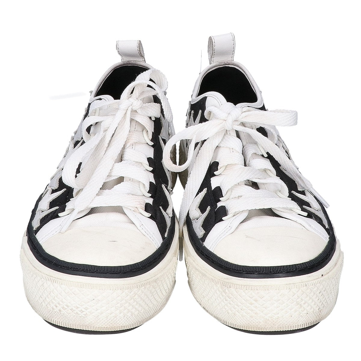 AMIRI Star Patch Canvas Low-Cut Black White Sneakers Size EU 42