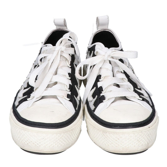 AMIRI Star Patch Canvas Low-Cut Black White Sneakers Size EU 42