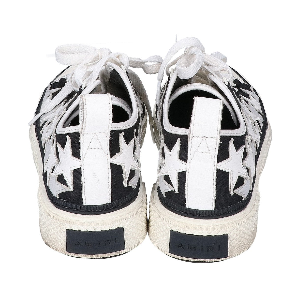 AMIRI Star Patch Canvas Low-Cut Black White Sneakers Size EU 42