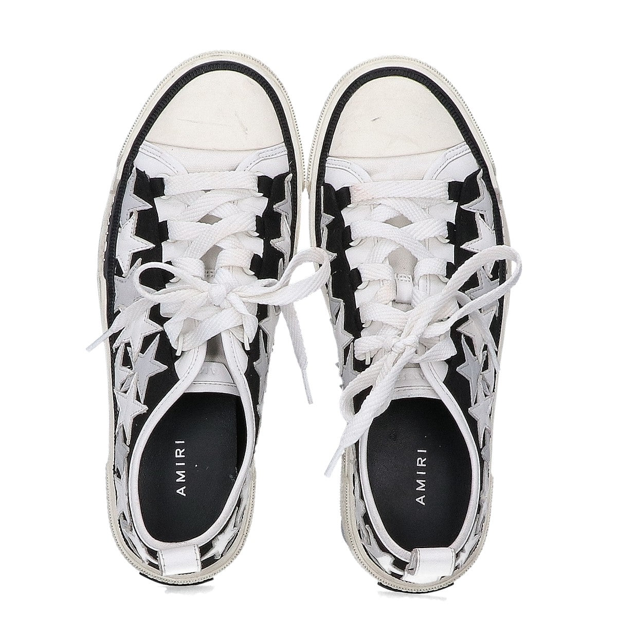 AMIRI Star Patch Canvas Low-Cut Black White Sneakers Size EU 42