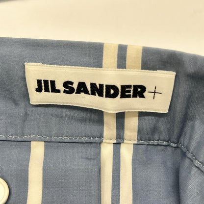 JIL SANDER+ Blue Striped Cotton Relaxed Pants Size 44