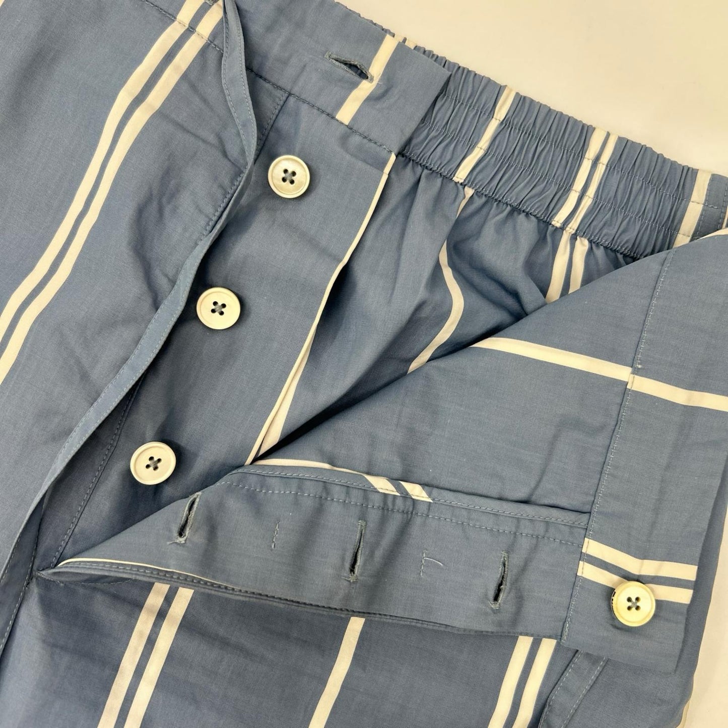 JIL SANDER+ Blue Striped Cotton Relaxed Pants Size 44