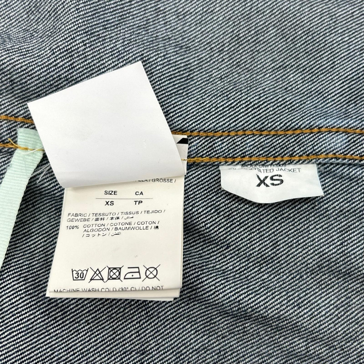 OFF-WHITE Indigo Blue Exaggerated Denim Jacket Size XS