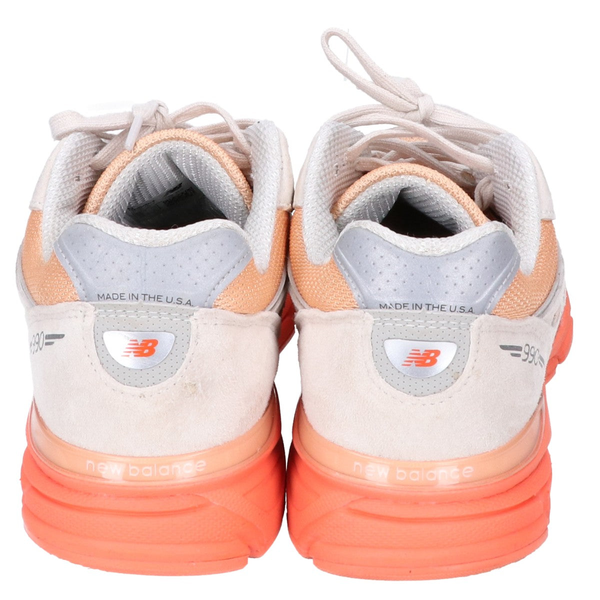 NEW BALANCE U990MO4 Dried Orange Suede Sneakers Size 26.5