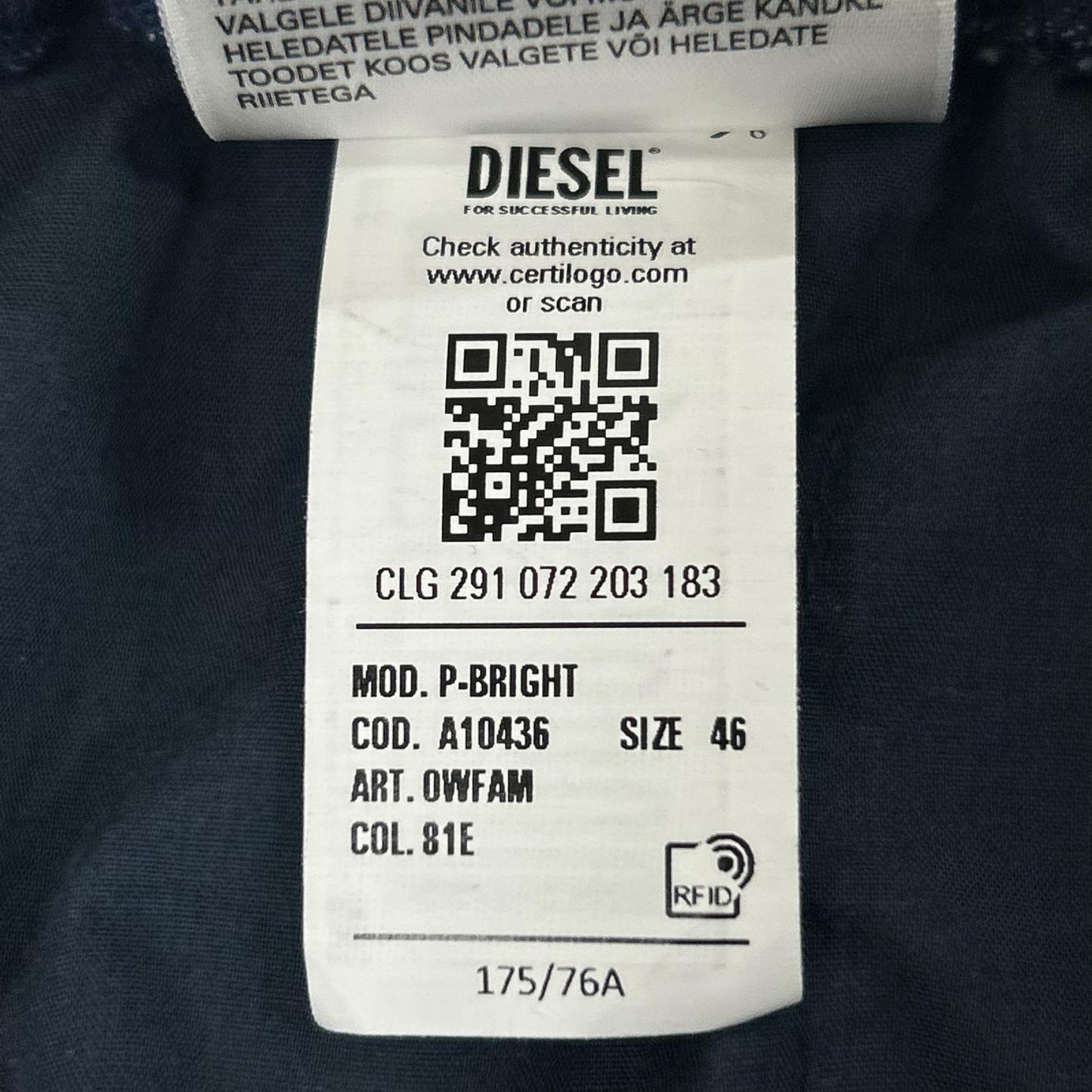 DIESEL Navy P-Bright Logo Patch Track Pants Sweatpants Size 46