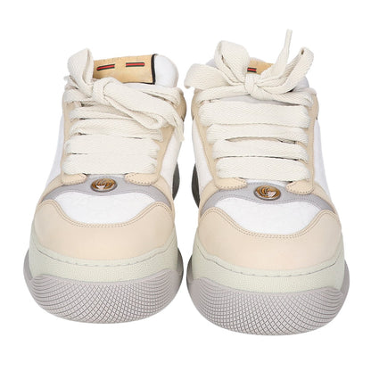 GUCCI GG Screener Leather Low-Top Sneakers Beige Size UK 10