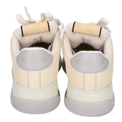 GUCCI GG Screener Leather Low-Top Sneakers Beige Size UK 10