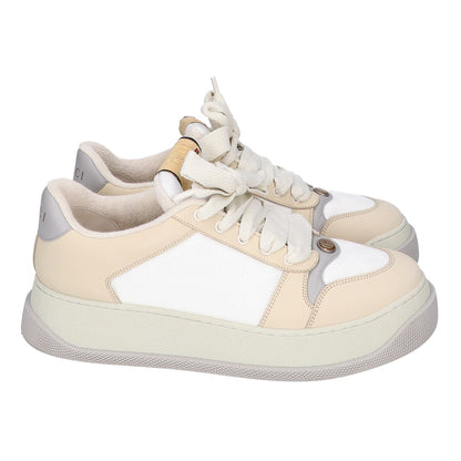 GUCCI GG Screener Leather Low-Top Sneakers Beige Size UK 10