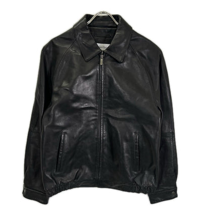CalvinKlein Black Leather Single Rider Jacket Size S