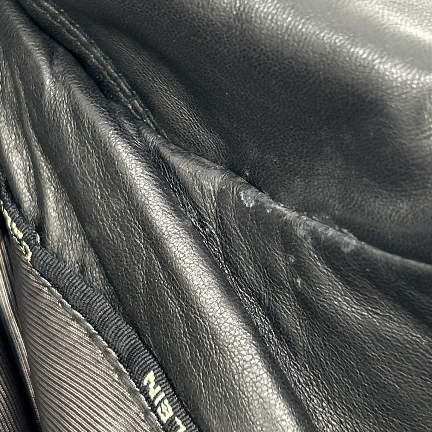 CalvinKlein Black Leather Single Rider Jacket Size S