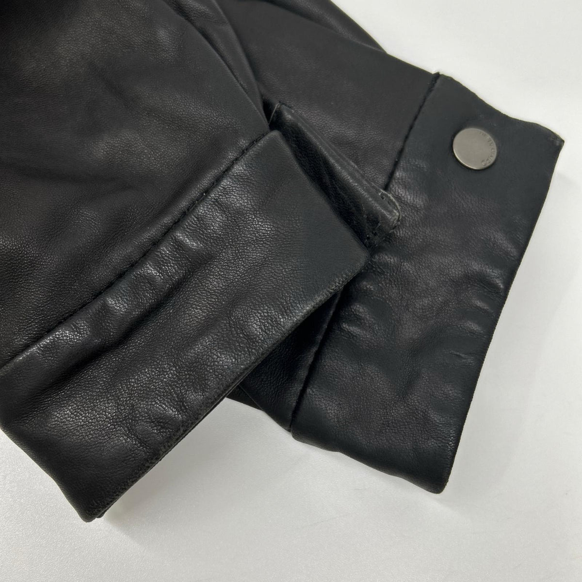 CalvinKlein Black Leather Single Rider Jacket Size S