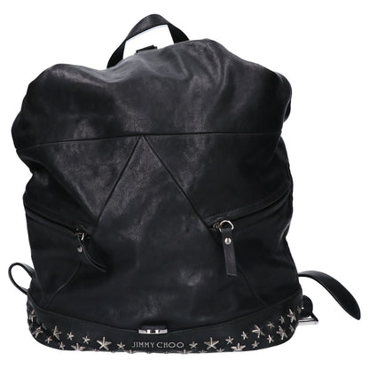 JIMMY CHOO FITZROY Star Stud Leather Backpack Black