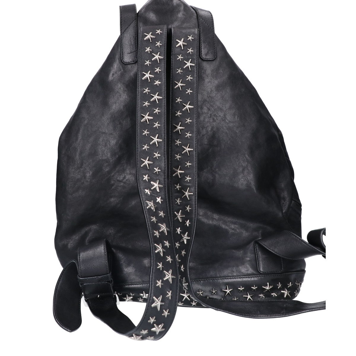 JIMMY CHOO FITZROY Star Stud Leather Backpack Black