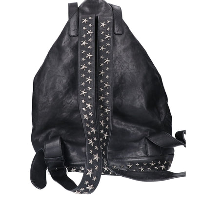 JIMMY CHOO FITZROY Star Stud Leather Backpack Black
