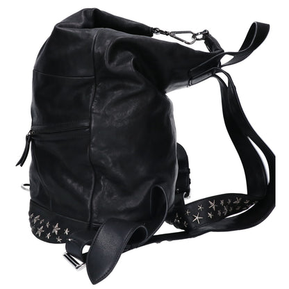 JIMMY CHOO FITZROY Star Stud Leather Backpack Black