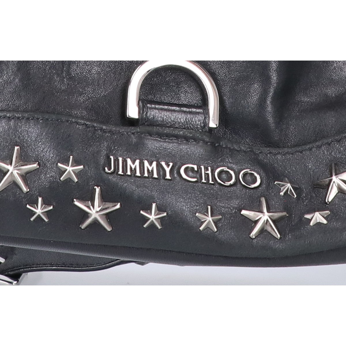 JIMMY CHOO FITZROY Star Stud Leather Backpack Black