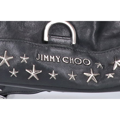 JIMMY CHOO FITZROY Star Stud Leather Backpack Black