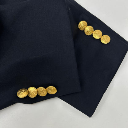LAUREN RALPH LAUREN Navy Gold Button Blazer Jacket