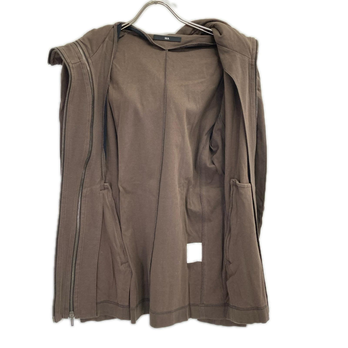 MAJULIUS 09' Brown Cotton Double Zip Hoodie Size 1