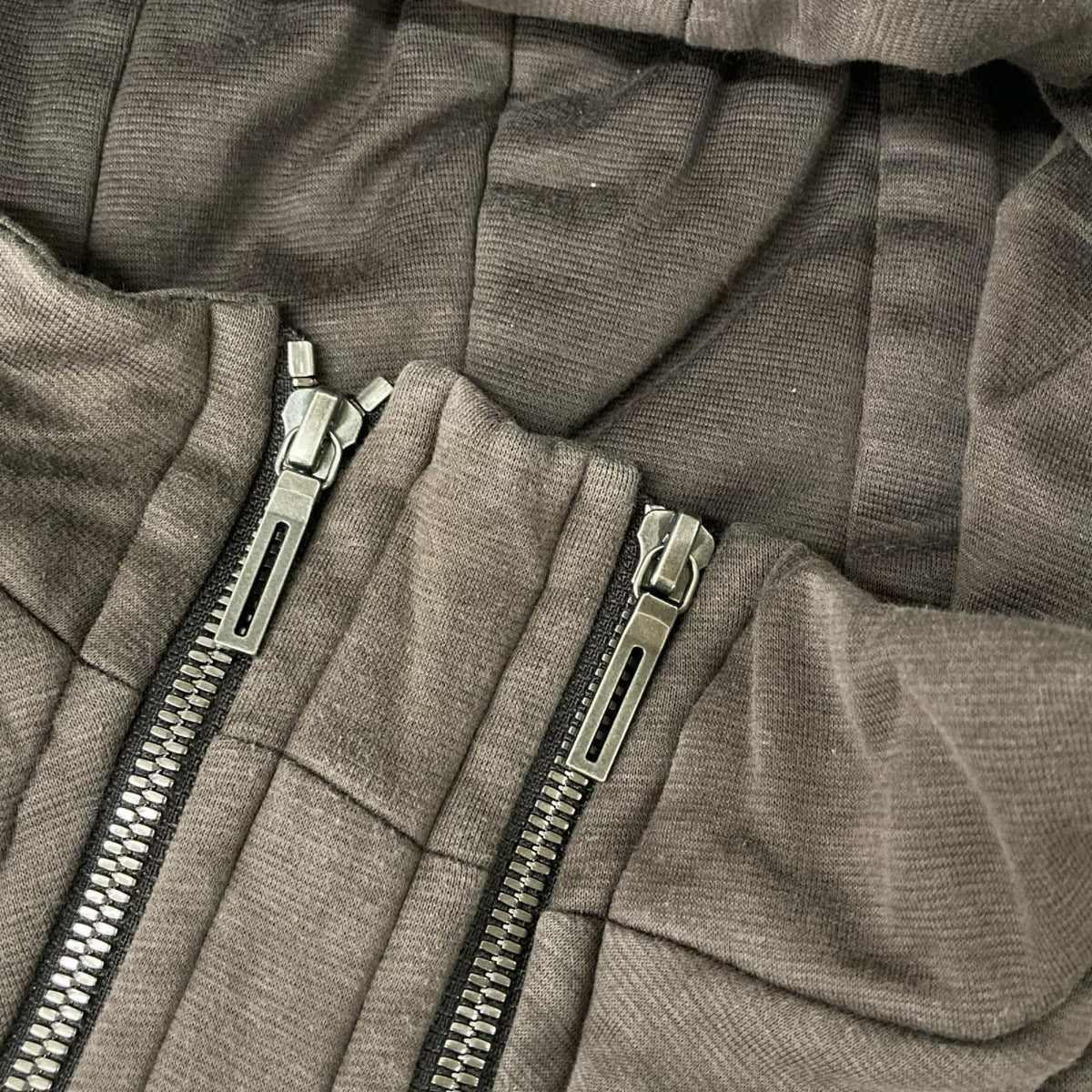 MAJULIUS 09' Brown Cotton Double Zip Hoodie Size 1