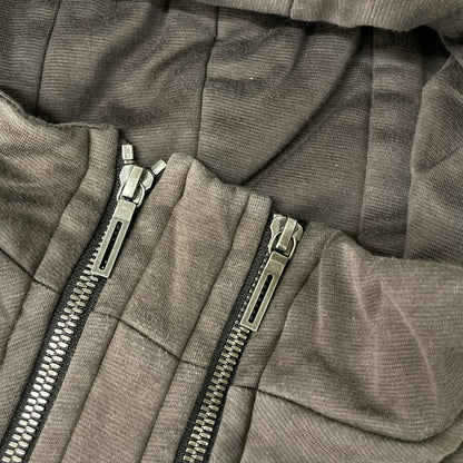MAJULIUS 09' Brown Cotton Double Zip Hoodie Size 1