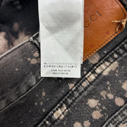 GUCCI Bleached Gray Denim Jeans Cotton Size 32