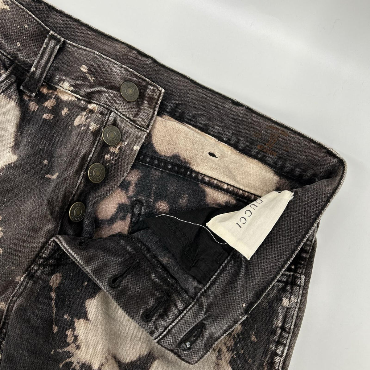 GUCCI Bleached Gray Denim Jeans Cotton Size 32