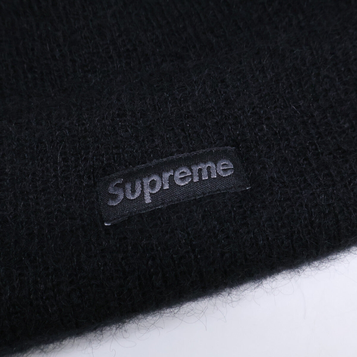 Supreme Logo Mohair Beanie Black