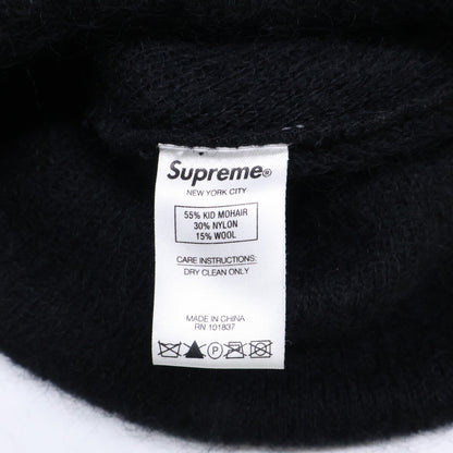Supreme Logo Mohair Beanie Black