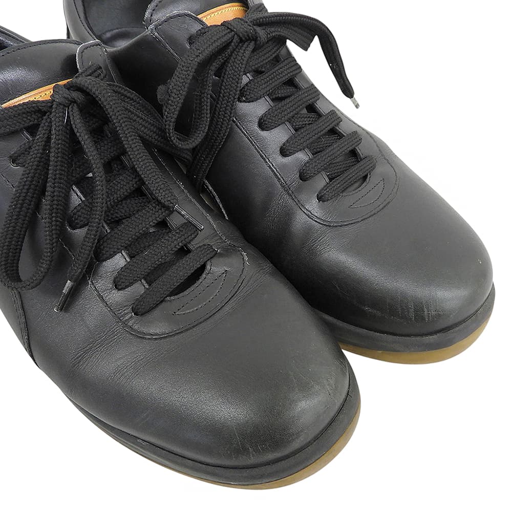 LOUIS VUITTON Leather Low-Cut Sneakers Black Size 5 1/2