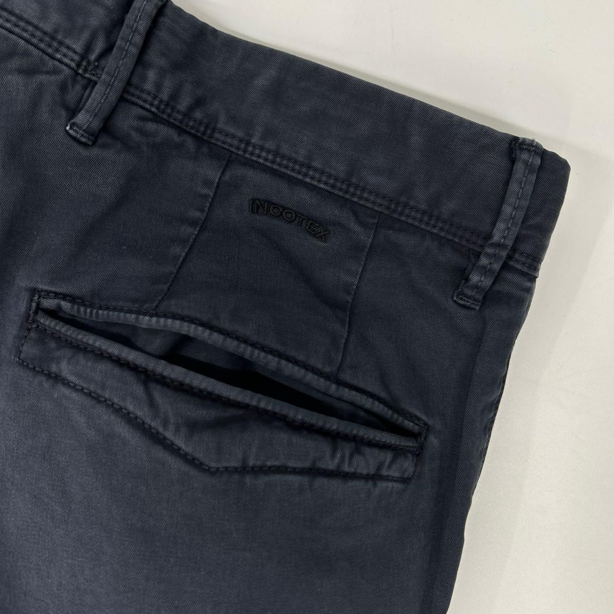 INCOTEX Navy Garment Dye Stretch Cotton Pants Size 30