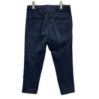 INCOTEX Navy Garment Dye Stretch Cotton Pants Size 30