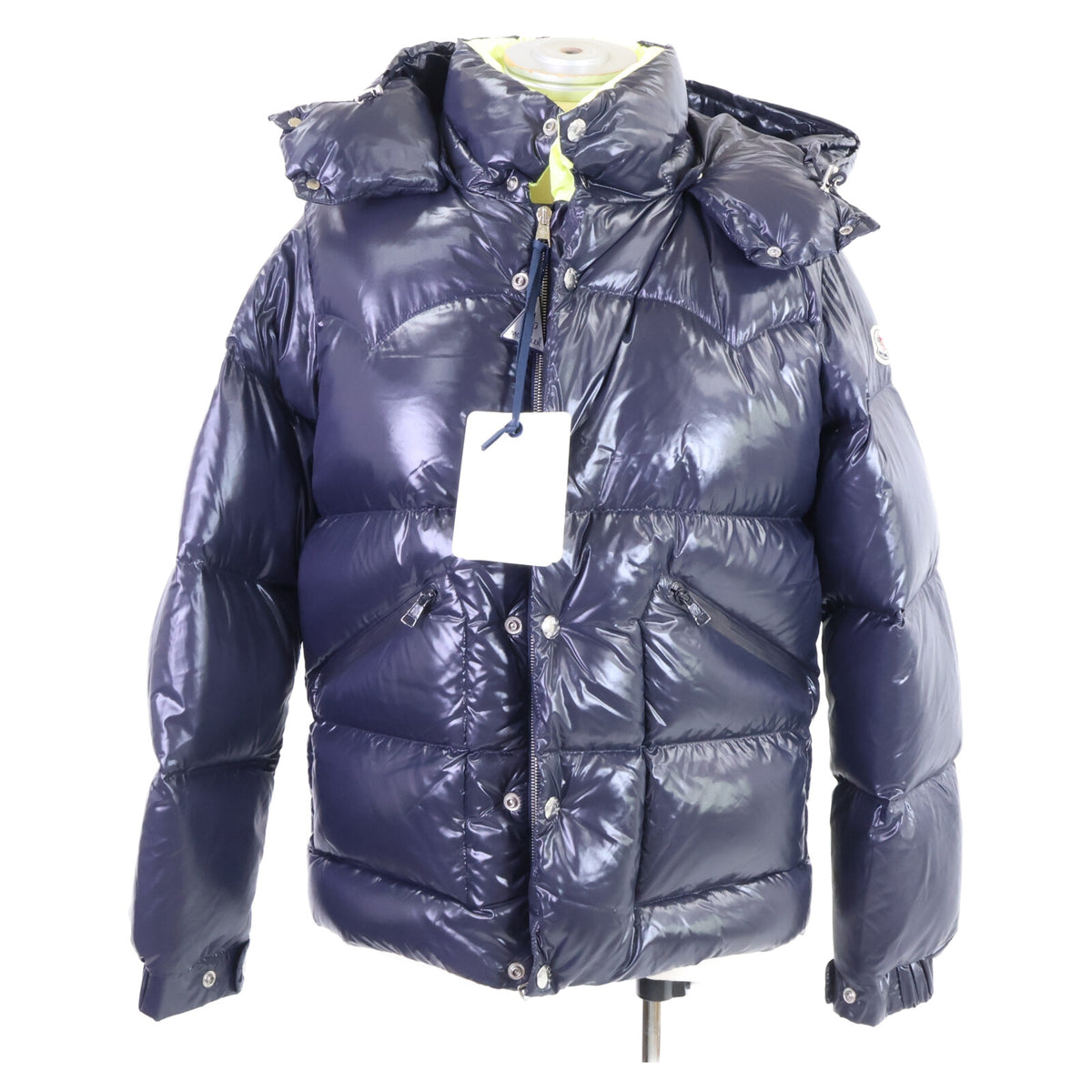 MONCLER COUTARD Hooded Down Jacket Navy Nylon Size 2