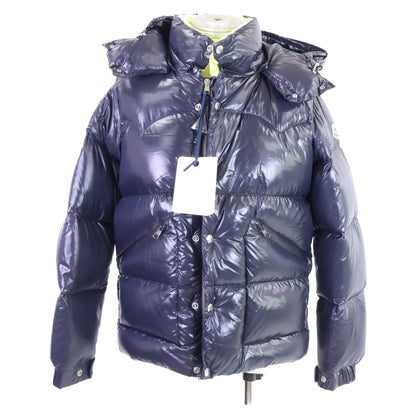 MONCLER COUTARD Hooded Down Jacket Navy Nylon Size 2