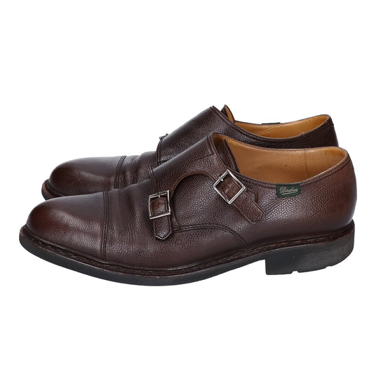 Paraboot WILLIAM Double Monk Boots Brown Leather Size 9