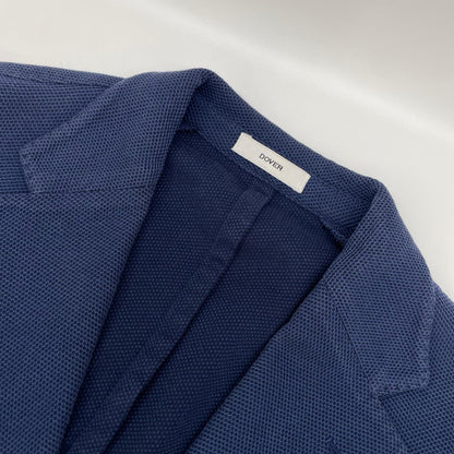 BOGLIOLI X2902E Dover Hopsack Solid 3B Blue Cotton Jacket Size 48