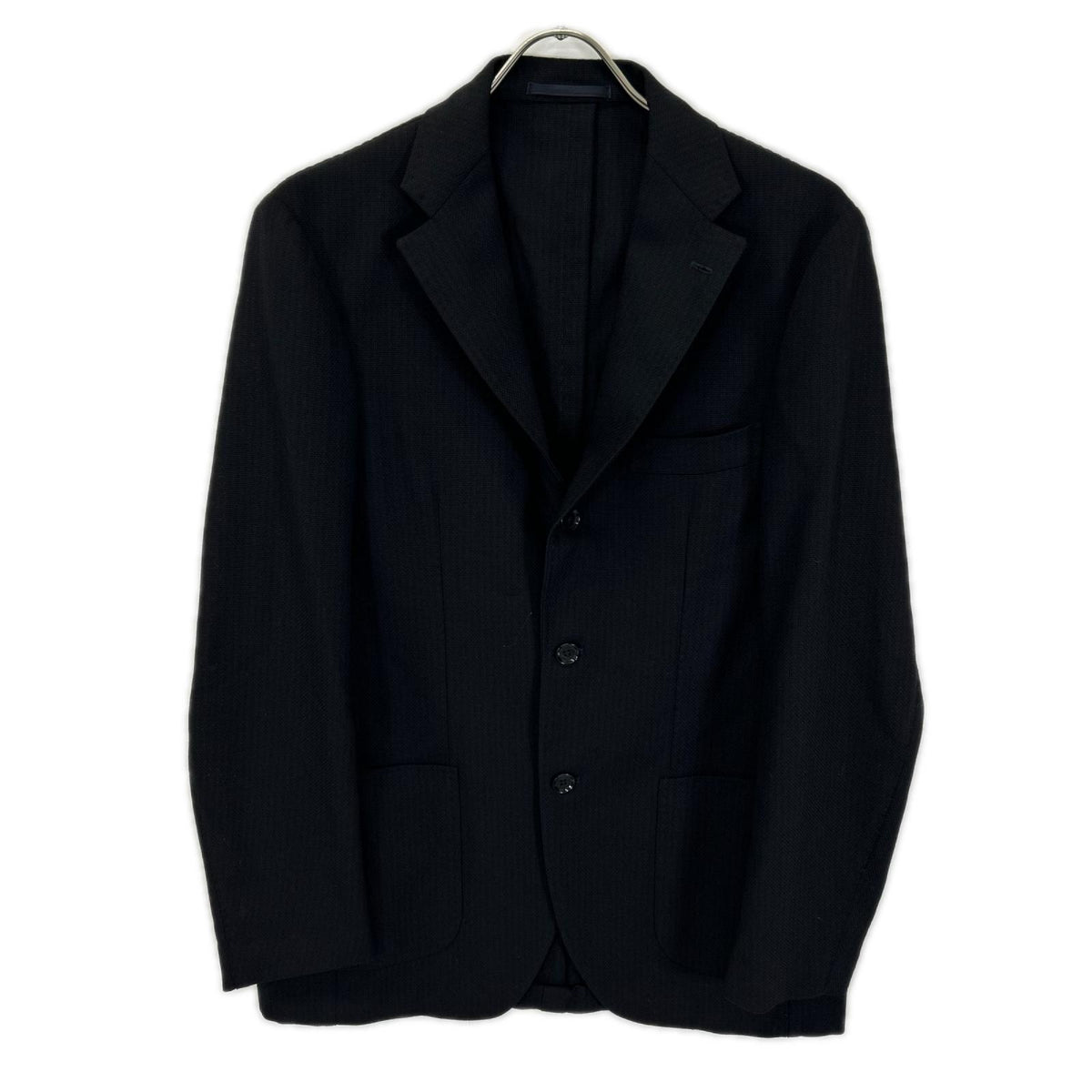 RING JACKET Black Wool Tailored Blazer Size 48