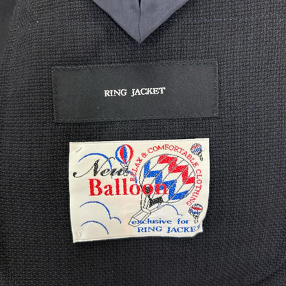 RING JACKET Black Wool Tailored Blazer Size 48