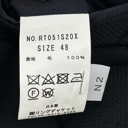 RING JACKET Black Wool Tailored Blazer Size 48