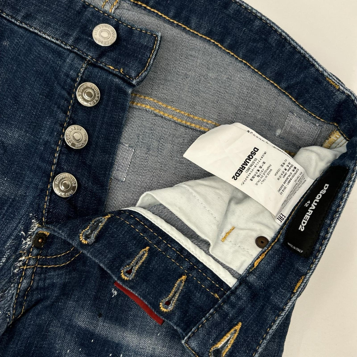 DSQUARED2 Indigo Button Fly Jeans Size 42