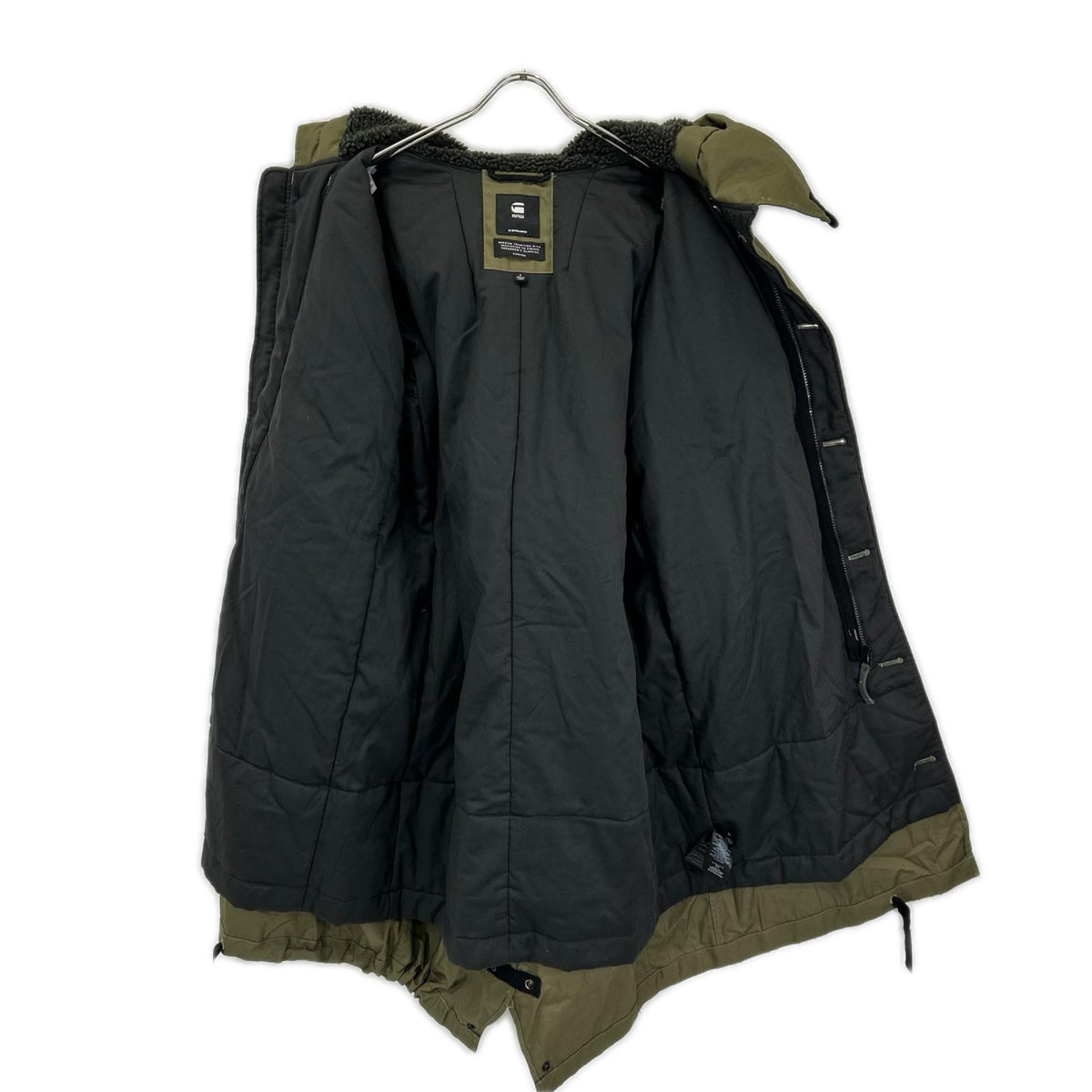 G-STAR RAW Khaki Military Detail Parka Coat Size S