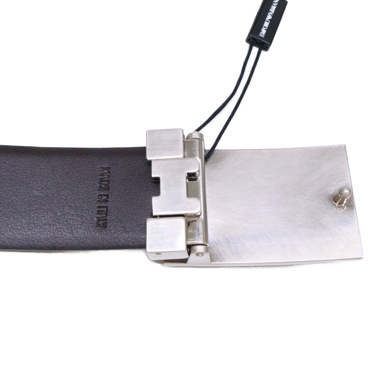 EMPORIOARMANI Reversible Leather Belt NERO/AFTER DARK