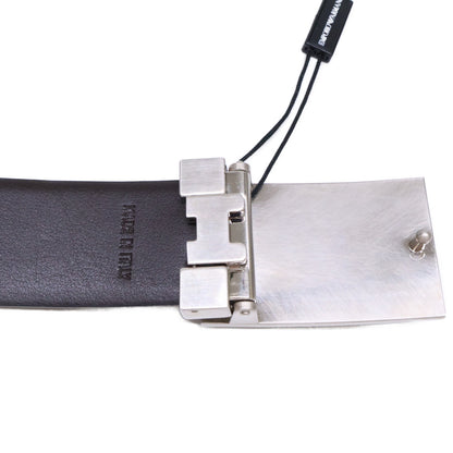 EMPORIOARMANI Reversible Leather Belt NERO/AFTER DARK