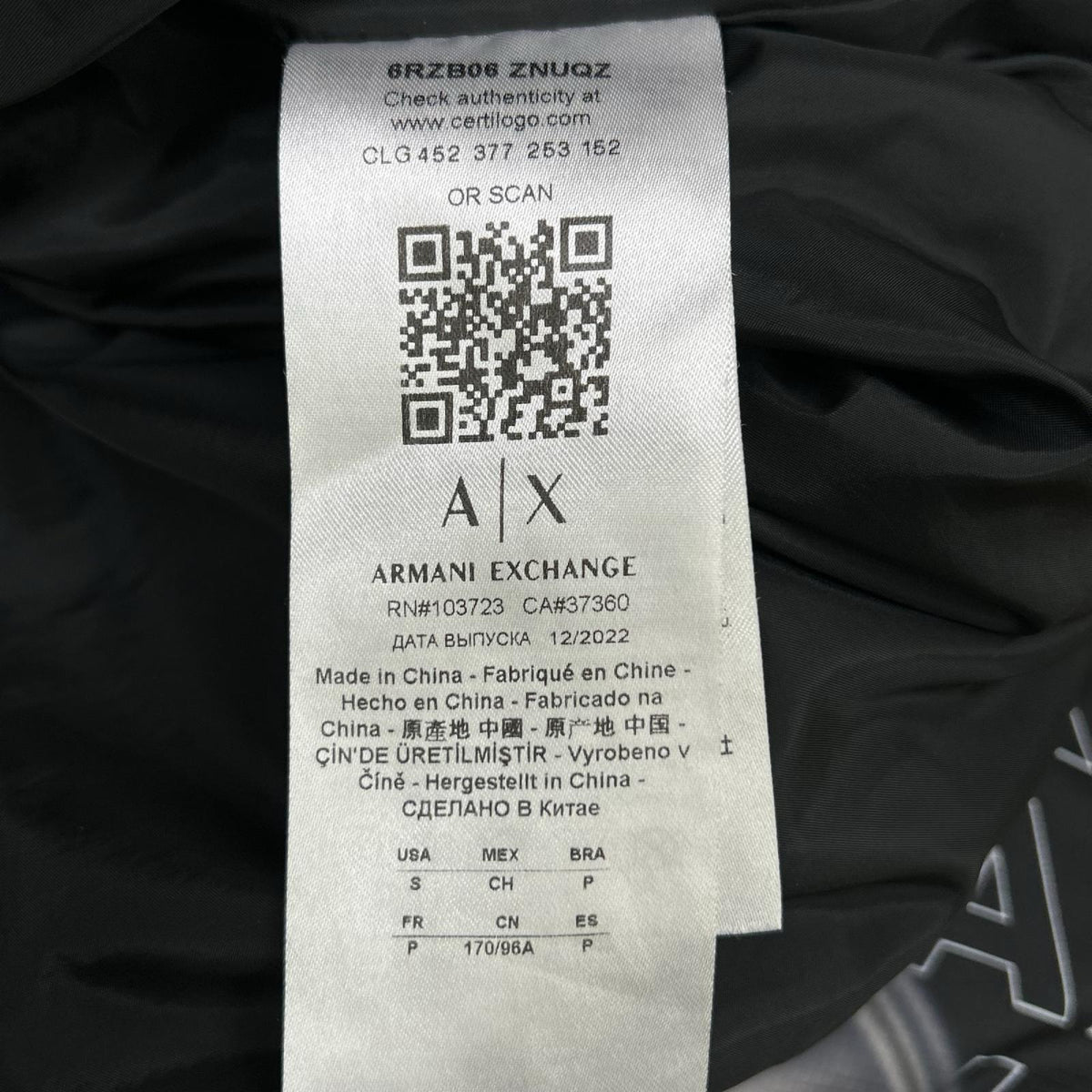 ARMANI EXCHANGE Gray Multi-Way All-Over Down Jacket Size S