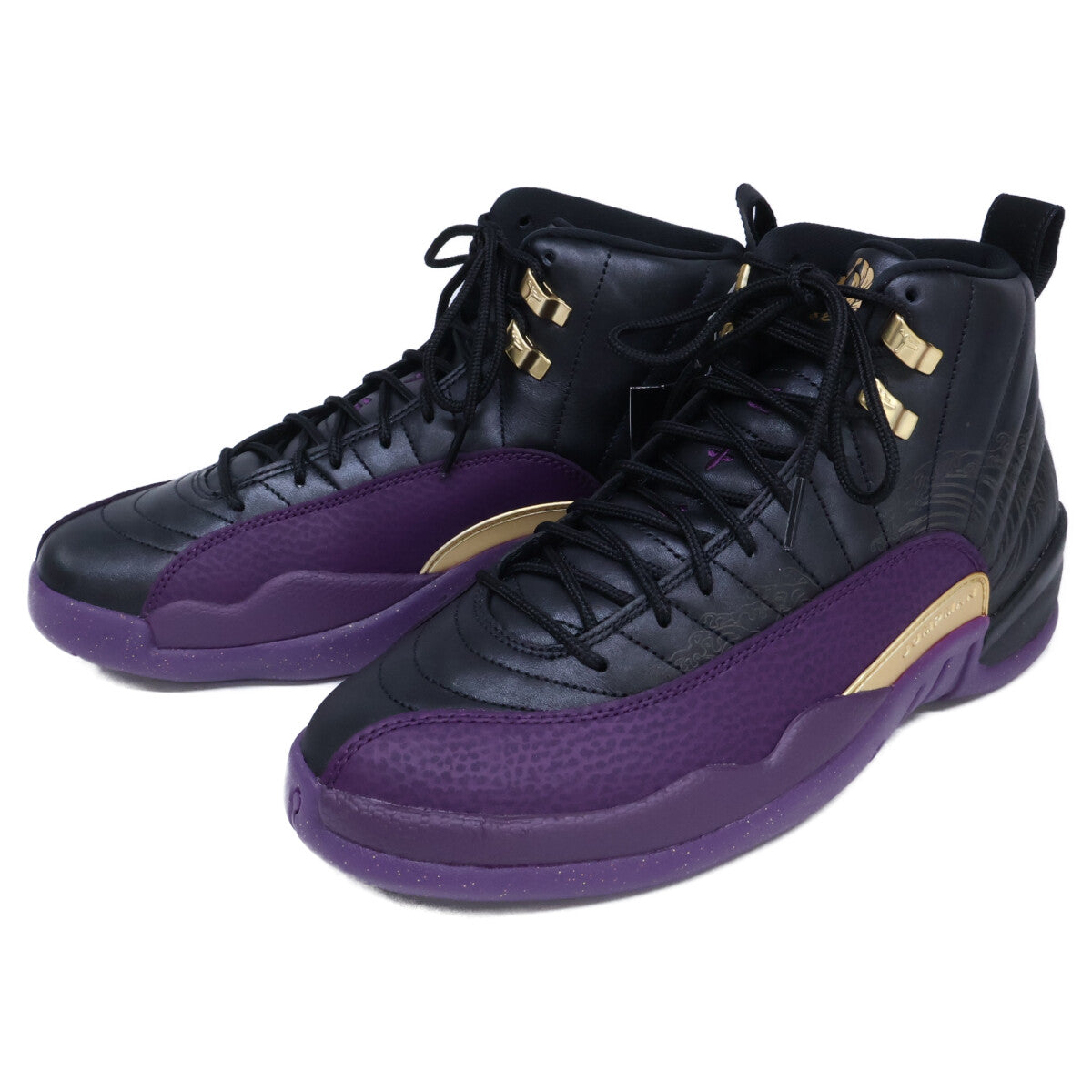 NIKE Air Jordan 12 Retro Sumo Sneakers Black/Purple Size 27