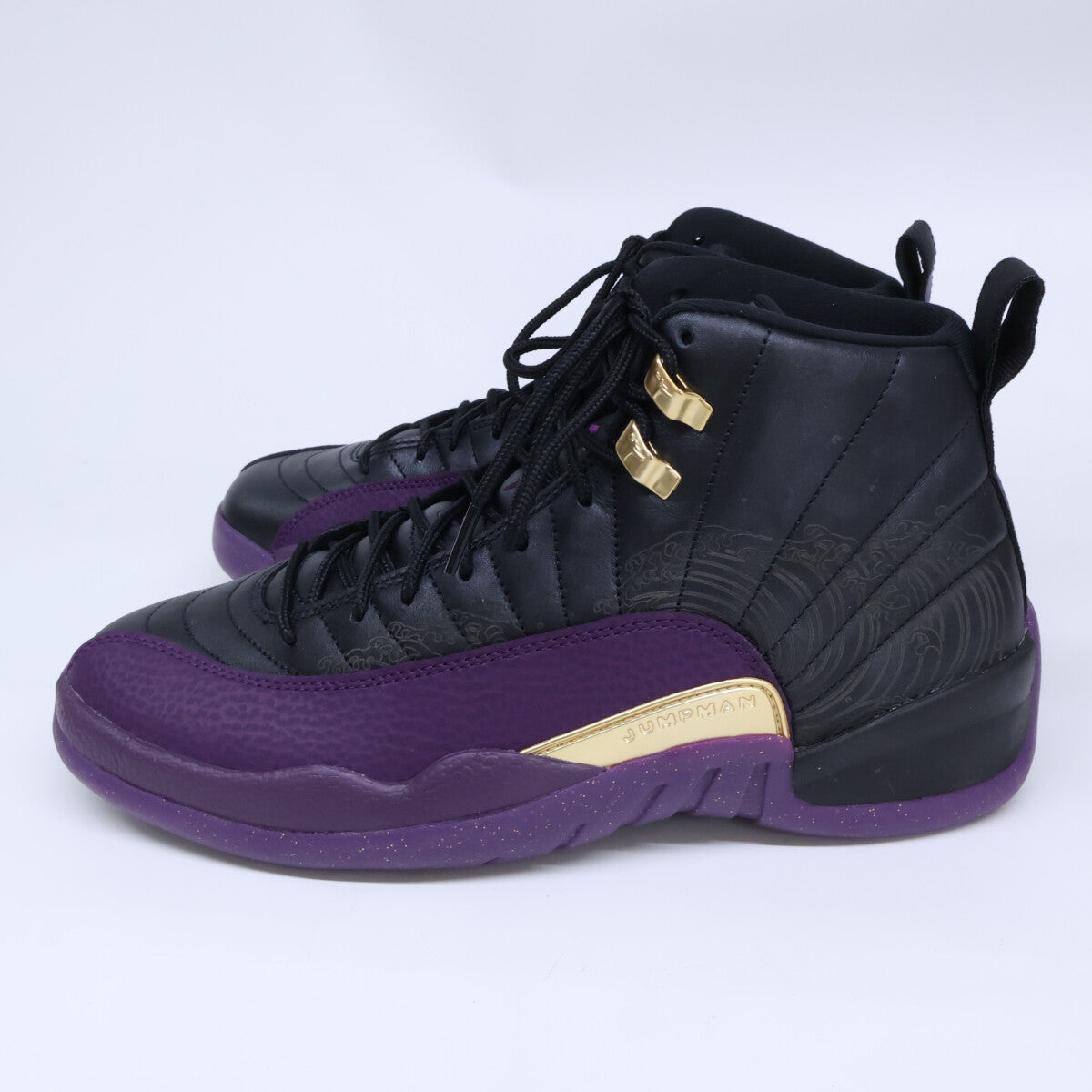 NIKE Air Jordan 12 Retro Sumo Sneakers Black/Purple Size 27