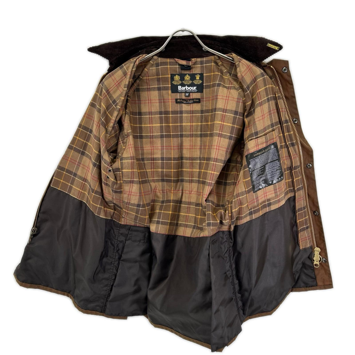 Barbour Bedale SL Lined Check Jacket Brown Size 38